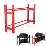RCHUBAM Aluminum Alloy Tires Rack Wheels Tyre Storage Shelf for 1/18 TRX4M Bronco Defender 1/24 Axial SCX24 RC Car (Red)