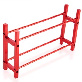 RCHUBAM Aluminum Alloy Tires Rack Wheels Tyre Storage Shelf for 1/18 TRX4M Bronco Defender 1/24 Axial SCX24 RC Car (Red)