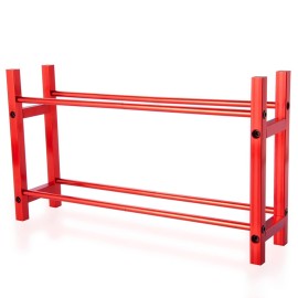 RCHUBAM Aluminum Alloy Tires Rack Wheels Tyre Storage Shelf for 1/18 TRX4M Bronco Defender 1/24 Axial SCX24 RC Car (Red)