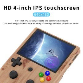 RG405V Handheld Game Console 4 IPS Touch Screen Android 12 Unisoc Tiger T618 64-bit Game Player Built-in 5500mAh Battery 128G TF Card with 3154 Games(RG405V Wood)