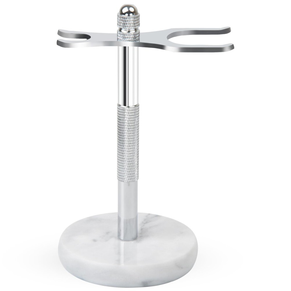 NUOYIA Razor and Brush Stand,Marble Base Razor Holder is More Stable,the Base Will Not Rust and the Fitted Protective Spacer Protects Your Countertop.Better Decoration as a Gift(White)