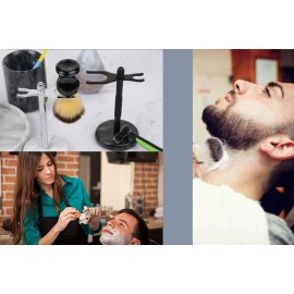 NUOYIA Razor and Brush Stand,Marble Base Razor Holder is More Stable,the Base Will Not Rust and the Fitted Protective Spacer Protects Your Countertop.Better Decoration as a Gift(White)