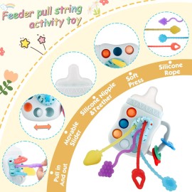 Baby Toys 0-6-12 Months,Montessori Toys for babise 0-6-12-18 Months,Incl Pull String Toy & Shape Sorter & Stacking Building Block & Manhattan ball & Baby Blocksmontessori baby toys for 1 + year