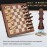 2 in 1 Magnetic Chess Set & Checkers Board Game, 15 Wooden Folding Chess Board with 2 Extra Queens, Portable Travel Chess Set with Pieces Storage Slots, Beginner Chess Board Game for Adults & Kids