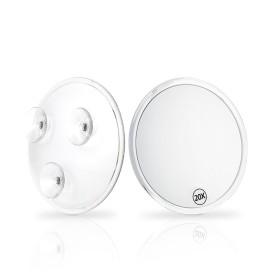 Sanmeizu Magnifying Mirror Makeup Mirror, Three Suction Cups, Magnifying Mirror Suction Cup, 6.4inches(Clear), Portable Makeup Mirror with Magnification for Bathroom or Travel (20X)