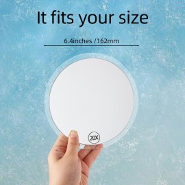 Sanmeizu Magnifying Mirror Makeup Mirror, Three Suction Cups, Magnifying Mirror Suction Cup, 6.4inches(Clear), Portable Makeup Mirror with Magnification for Bathroom or Travel (20X)