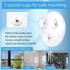 Sanmeizu Magnifying Mirror Makeup Mirror, Three Suction Cups, Magnifying Mirror Suction Cup, 6.4inches(Clear), Portable Makeup Mirror with Magnification for Bathroom or Travel (20X)
