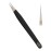 HADIZ Pointed Fiber Tip Tweezer Diamond Print Precision for Women and Men Eyebrow Facial Hair Eyelash Extension Tweezers Ingrown Hair Removal Blackhead Remover Tool (black)