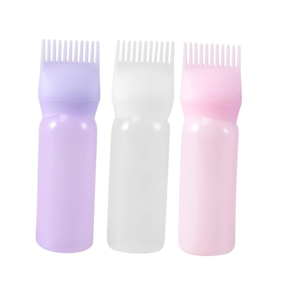 Beatifufu 3pcs Hair Kit for Hair Splat Hair Dye Hair Dye Applicator Bottle with Comb Hair Coloring Bottle Applicator Medicine Bottle Rinse Bottle Brush Hair Care Hair Dryer