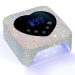 CHRISTINE SHELLY UV LED Nail Lamp 72W Rechargeable Sparkly Wireless Nail Dryer Gel Polish Light with 5 Timer Setting Professional Quick Dry Curing Lamp with Display Auto Sensor for Salon & Home