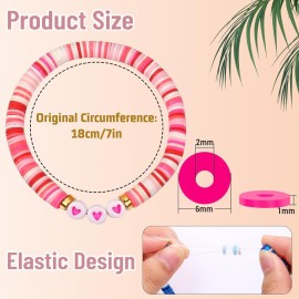 LUYI 32 Pcs Preppy Jewelry Bracelets for Women Clay Bead Colorful Surfer Heishi Bracelet Set Stackable Beaded Friendship Stretch Bracelets Boho Y2K Summer Beach Elastic Layering Bracelets