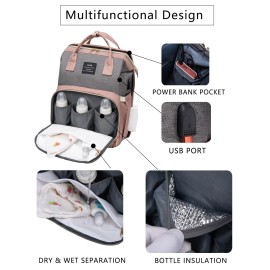 houscly Diaper Bags Backpack for Baby Boy : Large Baby Bag for Boys Girls Mom Toddler Women Men Dad Big Travel Newborn Essential Baby Registry Search Must Haves Grey