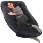 cauzyart Pregnancy Pillows for Sleeping U-Shape Full Body Pillow and Maternity Support - for Back, HIPS, Legs, Belly for Pregnant Women with Removable Washable Cover(Black)