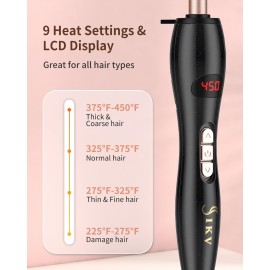 1/2 Inch Curling Wand Irons for Short&Long Hair, 13mm Thin Curling Wand with Long Barrel, Tiny Hair Curling Wand Tourmiline Ceramic Barrel 9 Heat Settings,Dual Voltage|Golve Include