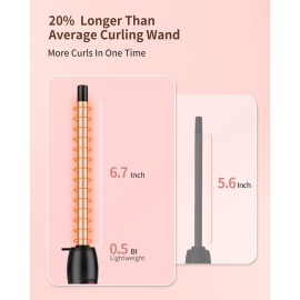 1/2 Inch Curling Wand Irons for Short&Long Hair, 13mm Thin Curling Wand with Long Barrel, Tiny Hair Curling Wand Tourmiline Ceramic Barrel 9 Heat Settings,Dual Voltage|Golve Include