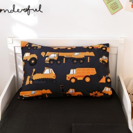 NTBED 4 Pieces Construction Toddler Bedding Set for Baby Boys, Truck Vehicles Excavator Cars Printed, Includes Comforter, Flat Sheet, Fitted Sheet and Pillowcase,Black