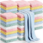 Newwiee 50 Pack Baby Burp Cloths 20\'\'x10\'\' Absorbent Burping Cloths for Girl Boy Large Baby Rags Towels for Newborn Essential(Colorful)