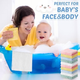 Newwiee 50 Pack Baby Burp Cloths 20\'\'x10\'\' Absorbent Burping Cloths for Girl Boy Large Baby Rags Towels for Newborn Essential(Colorful)