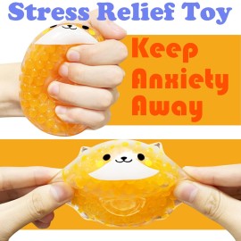 Orange Shiba Inu Squishy Toys, Animal Stress Ball for Adults (1Pack) Fidget Toy, Party Favors, Stress Relief Easter Basket Stuffers