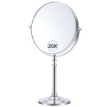 MIYADIVA Magnifying Mirror 20x, Double Sided 1X & 20X Magnifying Mirror on Stand, Large Tabletop Magnified Vanity Mirror, Magnified Mirrors with 360Rotation for Bathroom or Bedroom,8 Inches