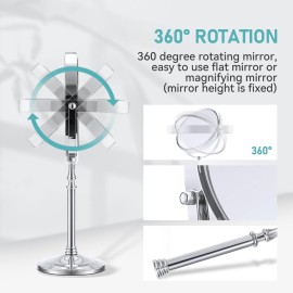 MIYADIVA Magnifying Mirror 20x, Double Sided 1X & 20X Magnifying Mirror on Stand, Large Tabletop Magnified Vanity Mirror, Magnified Mirrors with 360Rotation for Bathroom or Bedroom,8 Inches