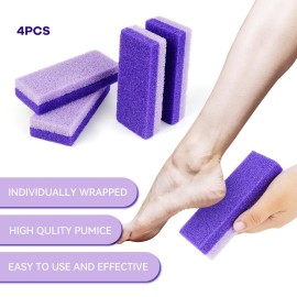 4 Pcs Foot Pumice Stone and Scrubber for Feet and Heels Callus and Dead Skins (Purple) 4 Pcs Foot Pumice Stone and Scrubber for Feet and Heels Callus and Dead Skins (Purple)