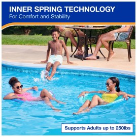 SwimWays Spring Float Premium Papasan Pool Lounger, Inflatable Pool Floats Adult with Fast Inflation for Ages 15 & Up