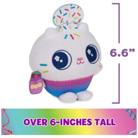Gabby\'s Dollhouse, Celebration Series 6-Inch Tall Cakey Cat Plushies, Stuffed Animal Kids Toys for Girls & Boys Ages 3 and Up