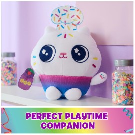 Gabby\'s Dollhouse, Celebration Series 6-Inch Tall Cakey Cat Plushies, Stuffed Animal Kids Toys for Girls & Boys Ages 3 and Up