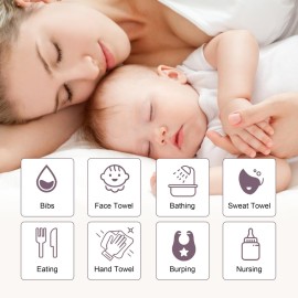 Ease Cubs Muslin Burp Cloths Large 100% Cotton Hand Washcloths for Boys & Girls, Baby Essentials Extra Absorbent and Soft Burping Rags for Newborn Registry (Green, 12-Pack, 20 X10)