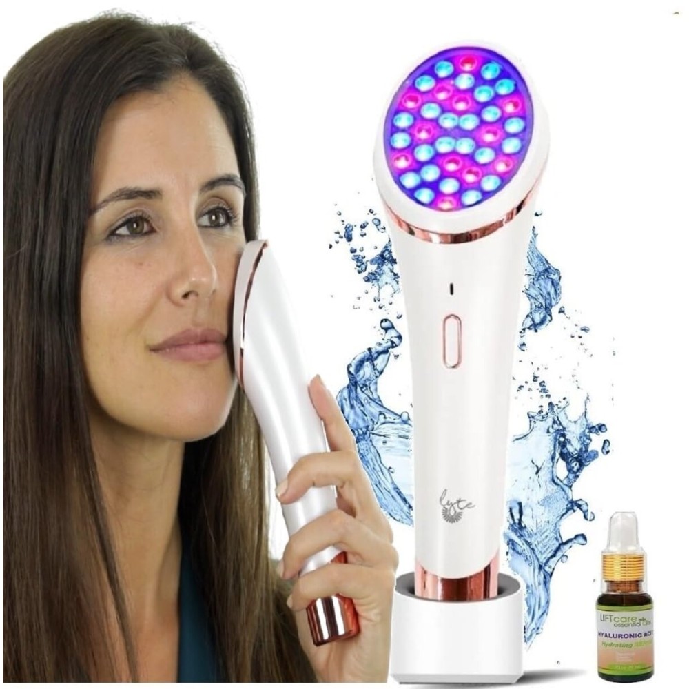 Lyte Wireless Duo LED Light Therapy Red & Blue Light Therapy Wand for Face Includes Hyaluronic Serum w/Automatic Sensor Wrinkle Reduction Facial Handheld Tool Lyte Wireless Duo LED Light Therapy Red & Blue Light Therapy Wand for Face Includes Hyaluronic Serum w/Automatic Sensor Wrinkle Reduction Facial Handheld Tool