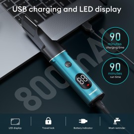 kensen Manscape Body Hair Trimmer for Men, 3-in-1 Body Groomer for Men, Men\'s Groin & Pubic Hair Trimmer, Wet/Dry Cordless Waterproof Male Hygiene Razor, Men\'s Gift (Green)