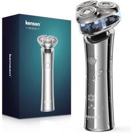 Electric Razor for Men - Rechargeable Mens Rotary Shaver, 3D Magnetic Floating Head Electric Shavers for Mens Shaving Beard Shaver IPX6 Waterproof Wet & Dry Use LED Display Beard Trimmer for Men Gift