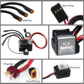 GOUPRC 60A Brushless RC ESC 2-3S Waterproof Electric Speed Controller with Programming Card for 1/10 Scale Accessories RC Truck Off-Road Car