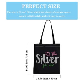 Sorority Inspired Gift 25 Years of Sisterhood Gift It\'s The Silver For Me Star Paraphernala Makeup Bag (Silver For Me Tote)