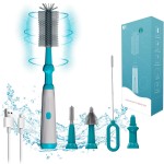 Electric Bottle Brush Cleaner,Baby Bottle Brush, Extra Long Handle Bottle Cleaner Brush,Silicone Bottle Cleaner Brush Set,1500 Mah,Waterproof Ip65