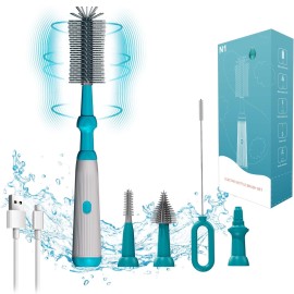 Electric Bottle Brush Cleaner,Baby Bottle Brush, Extra Long Handle Bottle Cleaner Brush,Silicone Bottle Cleaner Brush Set,1500 Mah,Waterproof Ip65