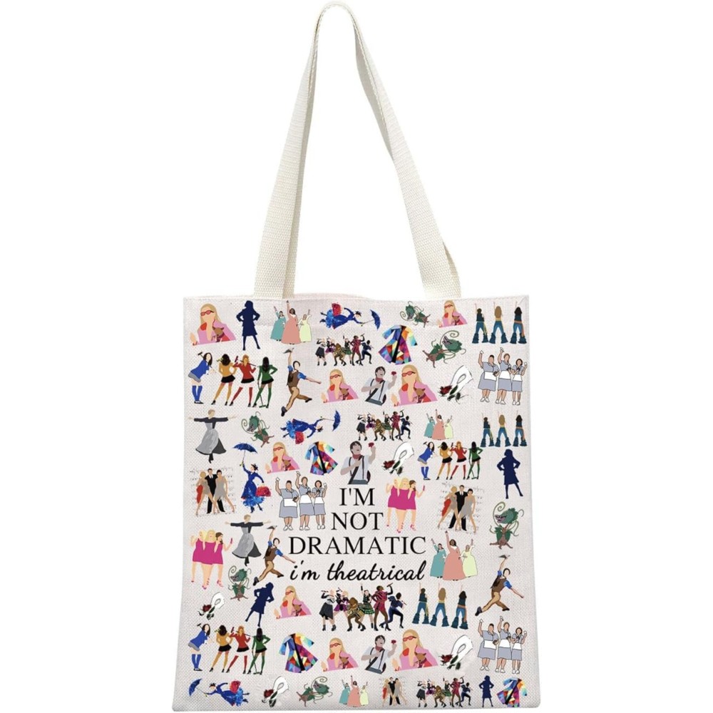 GJTIM Musical Gift Makeup Bag Theatre Bag I\'m Not Dramatic I\'m Theatrical Musical Theatre Gift Zipper Pouch (I\'m Theatrical Tote)