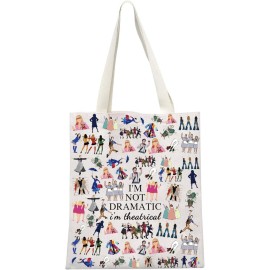 GJTIM Musical Gift Makeup Bag Theatre Bag I\'m Not Dramatic I\'m Theatrical Musical Theatre Gift Zipper Pouch (I\'m Theatrical Tote)