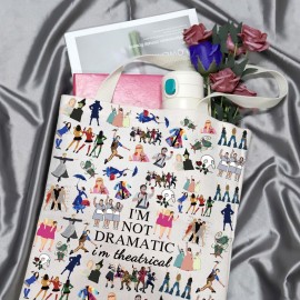 GJTIM Musical Gift Makeup Bag Theatre Bag I\'m Not Dramatic I\'m Theatrical Musical Theatre Gift Zipper Pouch (I\'m Theatrical Tote)