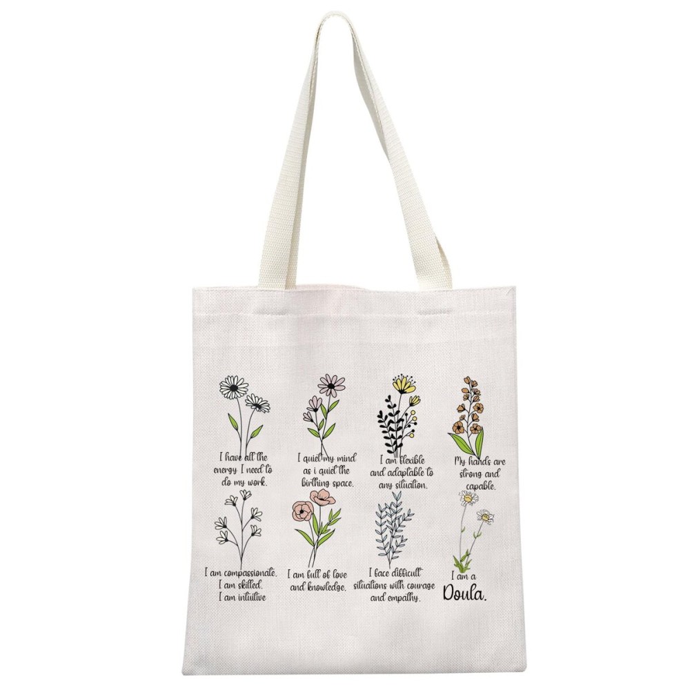 I Am A Doula Floral Doula Appreciation Gift Zipper Pouch - Intuitive Birth Worker Affirmations Makeup Bag