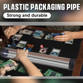 Barydat 8 Pcs Playmat Tube Round TCG Artwork Tube 16.14 Inch Playmat Case for Card Game Storage Toy Card Play Mat Clear Play Mat Tubes for TCG Gaming, Easy in and Out Design