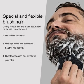 Diydeg Silicone Beard Scrubber for Men, Facial Hair Exfoliator & Brush, Deep Cleans, Unclogs Pores, Promotes & Removes Beardruff, Face Scrubber Exfoliator Face Brush (Black)