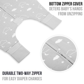 Mama Cheetah Toddler Sleep Sack with Feet 4T-5T, 0.5 TOG Organic Cotton Baby Wearable Blankets with Legs, Baby Sleeping Bag for Walkers, Early Walker X-Large