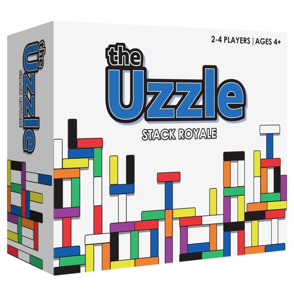 The Uzzle Stack Royale Board Game, Fast & Fun Family Board Game for Children & Adults, Color Block Puzzles Games for Ages 4+