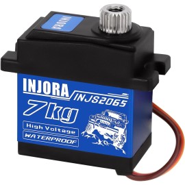 INJORA 7KG Servo INJS2065 with Mount and Servo Horn for TRX4M TRX4MT 1/18 RC Crawler Upgrade Parts, High Torque Waterproof