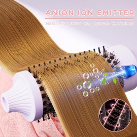 K&K 1.77 Inch Ceramic Tourmaline Ionic Heated Round Brush Curling Brush Creates Blowout Look -Creates Root Volume & Loose Curls Volume Curls Dual Voltage Hair Styling Tool (Purple, 1.77 Inch)