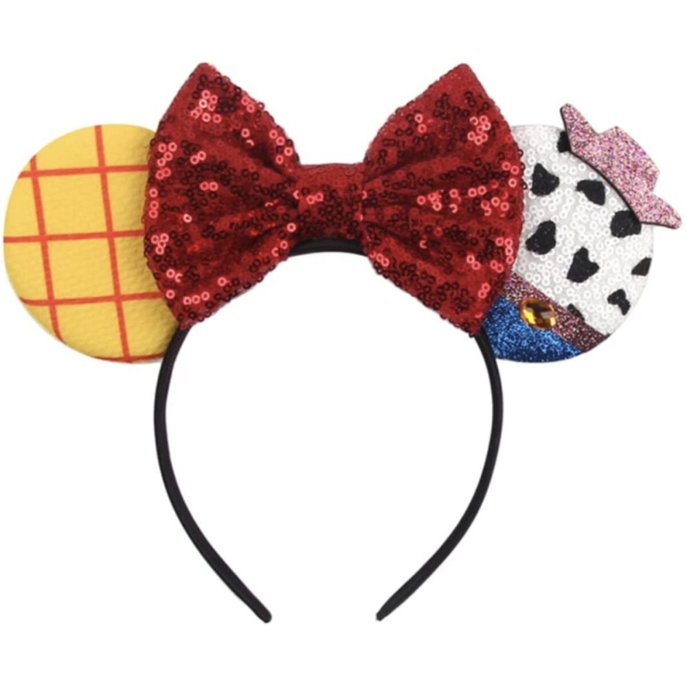 CLGIFT Princess Minnie Ears,Pick your color, Flower Minnie Ears, Floral minnie ears, Purple Sparkle Mouse Ears (Woody)