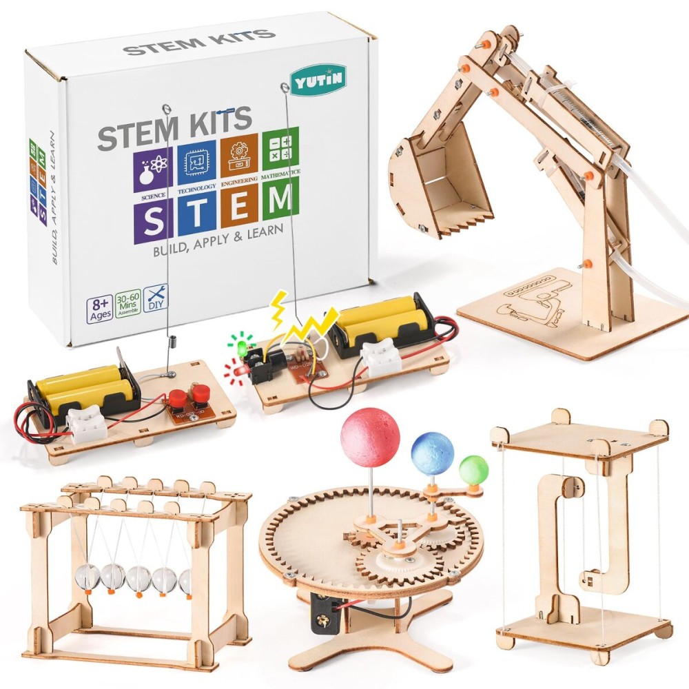 STEM Science Kits for Kids Ages 8-12 8-10, Wood Building Crafts Kits for Boys 6-8, STEM Toys for Boys Age 8-12 6 7 10 11 13 Years Old Gifts, Engineering Experiment Projects, 3D Wooden Puzzles 8-13