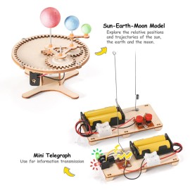 STEM Science Kits for Kids Ages 8-12 8-10, Wood Building Crafts Kits for Boys 6-8, STEM Toys for Boys Age 8-12 6 7 10 11 13 Years Old Gifts, Engineering Experiment Projects, 3D Wooden Puzzles 8-13
